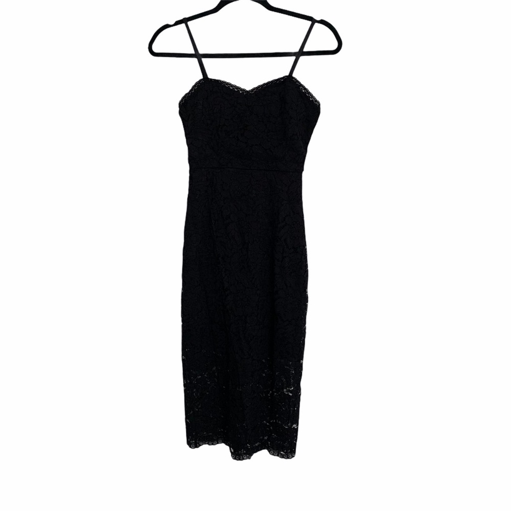 NWT Franchesca’s black midi bodycon lace dress XXS - Picture 2 of 6